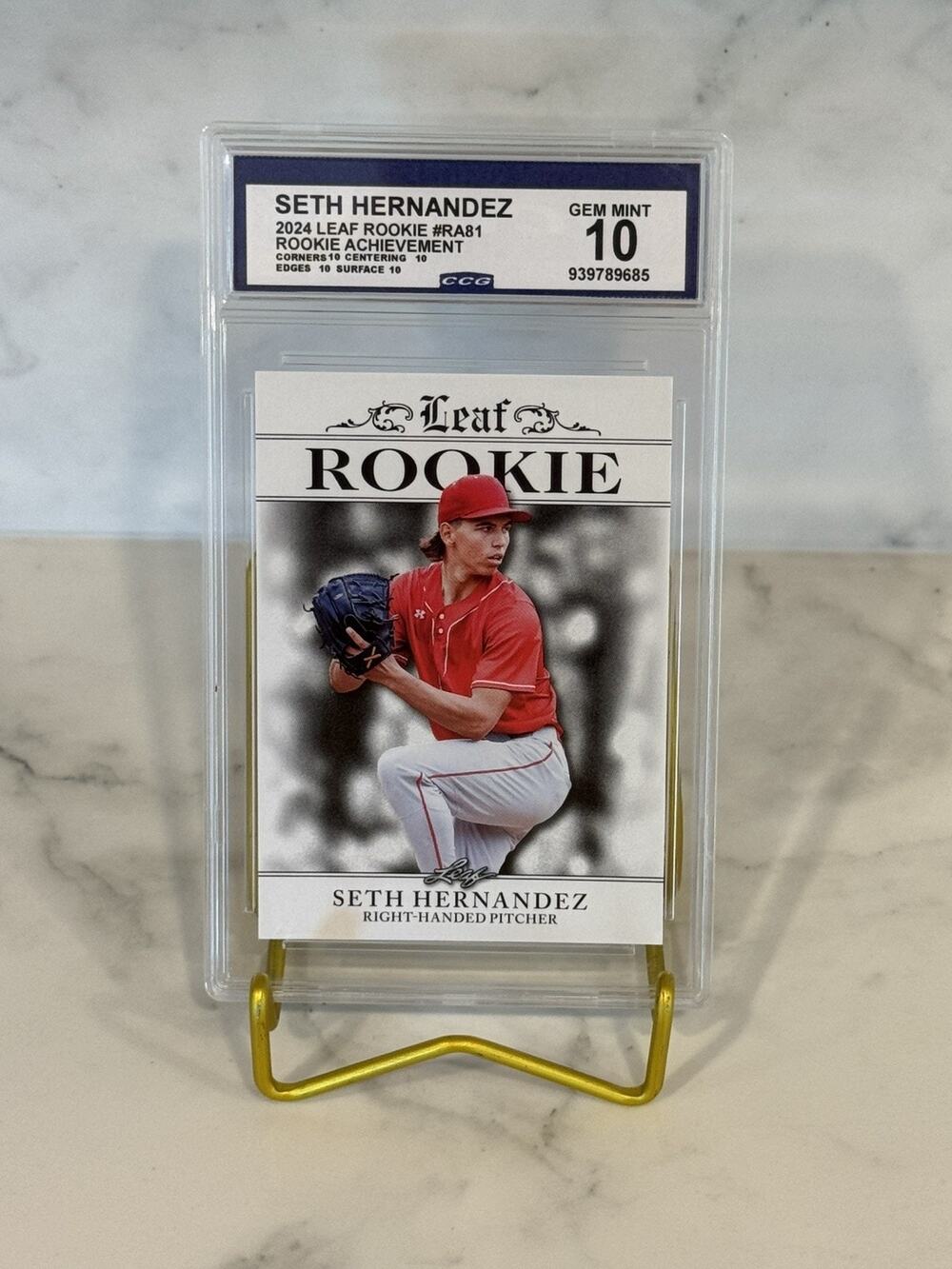 Seth Hernandez 2024 Leaf Rookie #RA81 Rookie Achievement Gem Mint 10